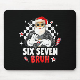 67 Meme 6 7 Funny Christmas Santa Rock On Six Seve Mouse Pad