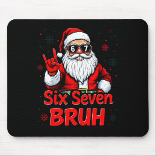 67 Meme 6 7 Funny Christmas Santa Rock On Six Seve Mouse Pad