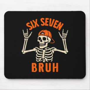 67 Meme 6 7 Funny Halloween Skeleton Rock On Six S Mouse Pad