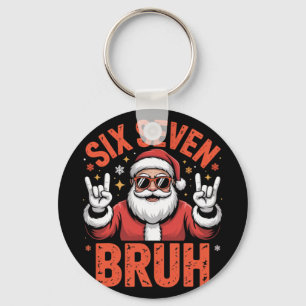 67 Meme 6 7 Funny Santa Christmas Six Seven Bruh  Key Ring