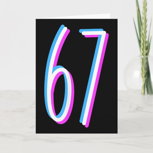 67 Meme 6 7 Six Seven Number Costume  Card (Front)