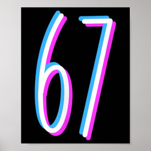 67 Meme 6 7 Six Seven Number Costume Poster