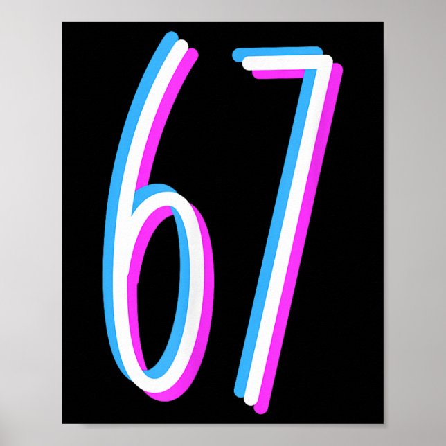 67 Meme 6 7 Six Seven Number Costume  Poster (Front)
