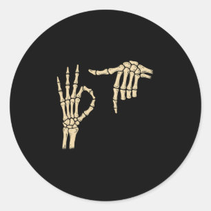 67 Meme 6 7 Skeleton Halloween Six Seven Gen Alpha Classic Round Sticker