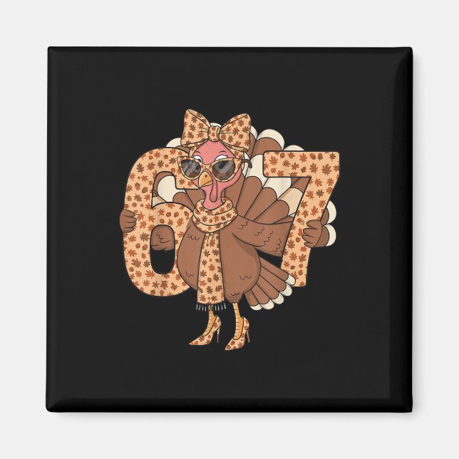 67 Meme Autumn Fall Turkey Sungles Funny Thanksgiv Magnet (Front)
