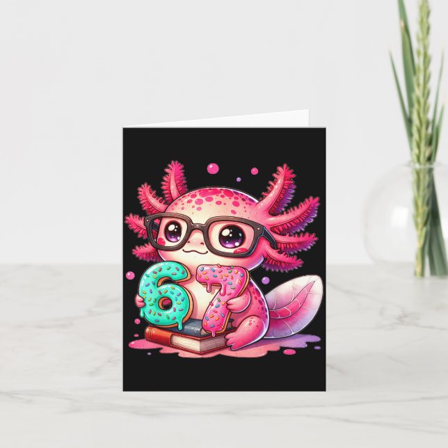 67 Meme Axolotl Funny Six Seven Axolotl Lover For  Card (Front)