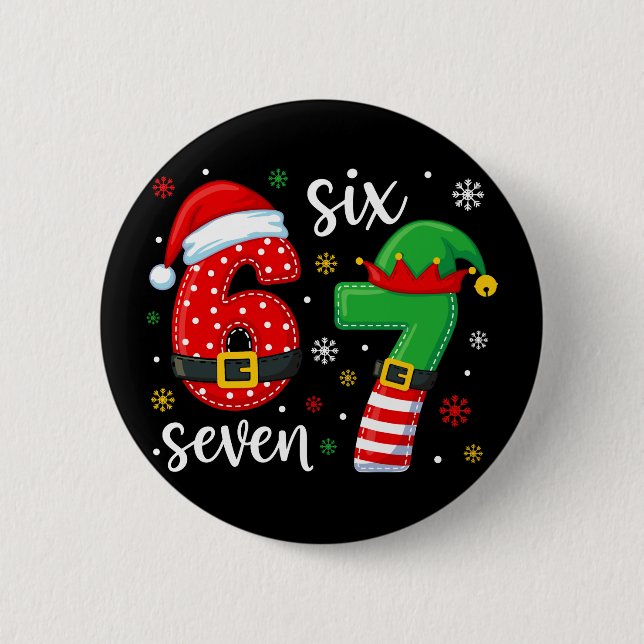 67 Meme Christmas 6 Cm Round Badge (Front)