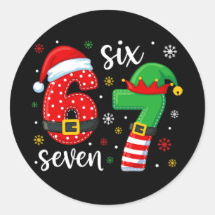 67 Meme Christmas Classic Round Sticker