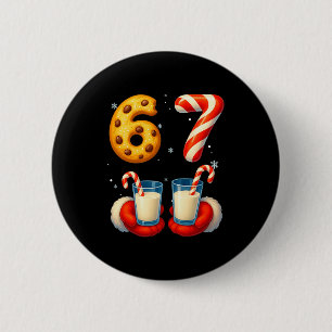 67 Meme Christmas Cookie Candy Cane Funny Six Seve 6 Cm Round Badge