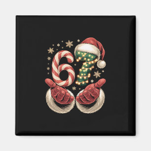 67 Meme Christmas Funny 6 7 Gen Alpha Slang Santa  Magnet