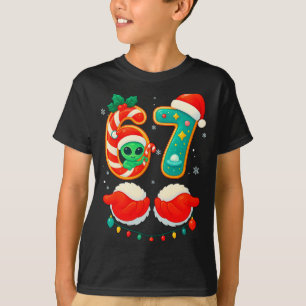 67 Meme Christmas Funny Alien Santa Six Seven Xmas T-Shirt
