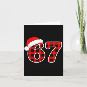 67 Meme Christmas Red Plaid Card