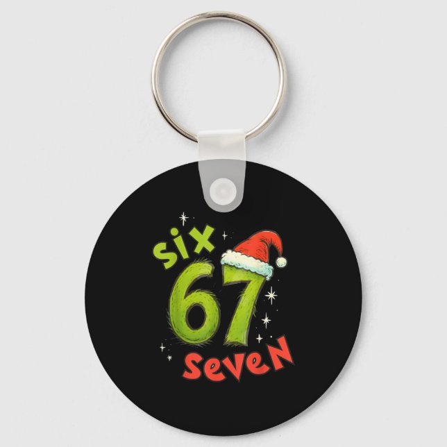 67 Meme Christmas Six Seven Xmas Men Women Boys Gi Key Ring (Front)