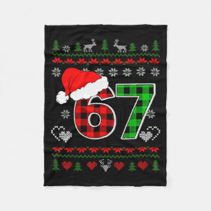 67 Meme Christmas Six Seven Xmas Ugly Sweater Men Fleece Blanket