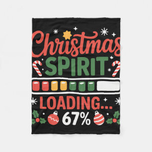 67 Meme Christmas Spirit Loading 67% Six Seven For Fleece Blanket