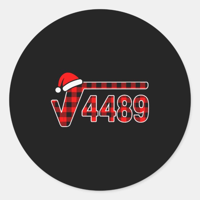 67 Meme Christmas Square Root 4489 Six Seven Math  Classic Round Sticker (Front)