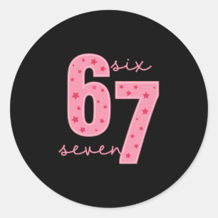 67 Meme  Classic Round Sticker