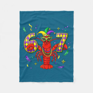 67 Meme Crawfish Mardi Gras Six Seven Gen Alpha Sl Fleece Blanket