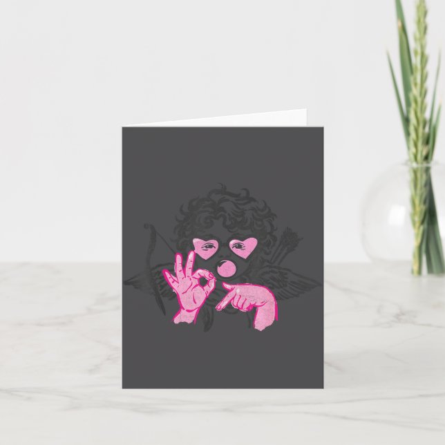 67 Meme Cud Hands Bubble Gum Six Seven Meme Valent Card (Front)