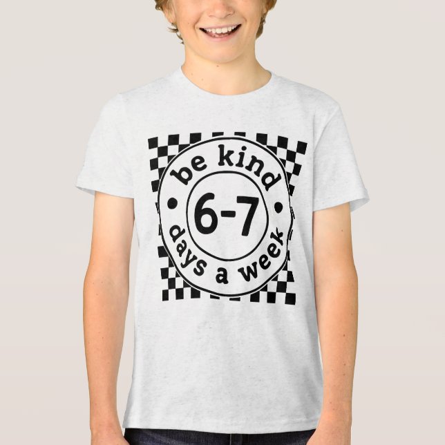 67 Meme, dabbing, 6 7 Numbers, Six Seven Bruh, 6th Tri-Blend Shirt (Front)