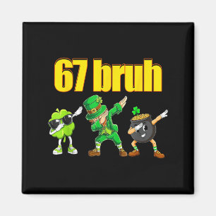 67 meme dabbing leprechaun shamrock gold pot st magnet