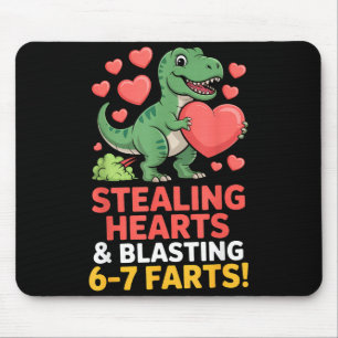 67 Meme Dinosaur Stealing Hearts 6-7 Farts Valenti Mouse Pad