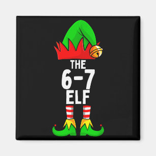 67 Meme Elf Christmas Matching Family 6-7 Brainrot Magnet