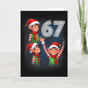 67 Meme Elf Howling At The Moon Parody Funny Chris Card