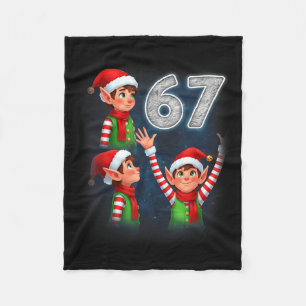 67 Meme Elf Howling At The Moon Parody Funny Chris Fleece Blanket