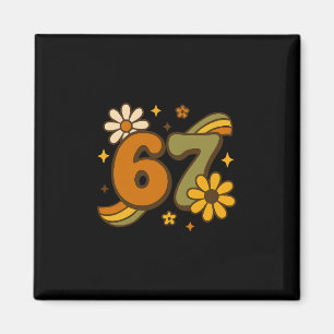 67 Meme Fall Autmn Groovy Retro 70s Six Seven Boho Magnet