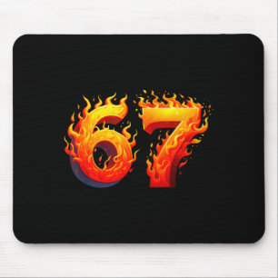 67 Meme Flames Funny Six Seven Gen Alpha Slang Gra Mouse Pad