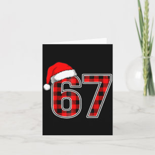 67 Meme Funny Christmas Red Plaid Xmas Pajamas Sla Card