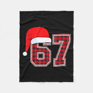 67 Meme Funny Christmas Red Plaid Xmas Pajamas Sla Fleece Blanket