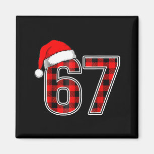 67 Meme Funny Christmas Red Plaid Xmas Pajamas Sla Magnet