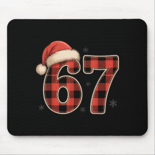 67 Meme Funny Christmas Red Plaid Xmas Pajamas Sla Mouse Pad