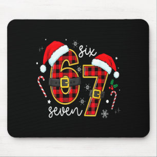67 Meme Funny Christmas Red Plaid Xmas Pajamas Sla Mouse Pad