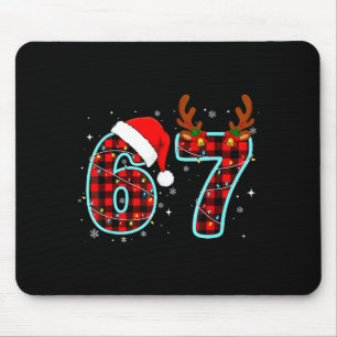 67 Meme Funny Christmas Red Plaid Xmas Pajamas Sla Mouse Pad