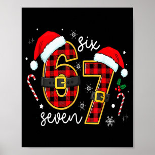 67 Meme Funny Christmas Red Plaid Xmas Pajamas Sla Poster