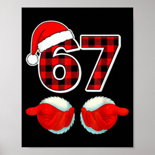 67 Meme Funny Christmas Red Plaid Xmas Pajamas Sla Poster