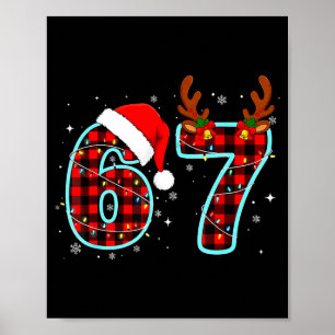 67 Meme Funny Christmas Red Plaid Xmas Pajamas Sla Poster