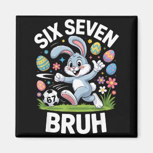 67 Meme Funny Easter Soccer Bunny Bruh Pajamas Kid Magnet