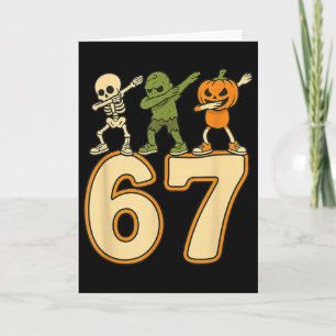 67 Meme Funny Halloween Numbers Six Seven Men Wome Card