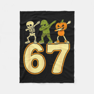 67 Meme Funny Halloween Numbers Six Seven Men Wome Fleece Blanket