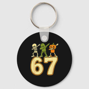 67 Meme Funny Halloween Numbers Six Seven Men Wome Key Ring