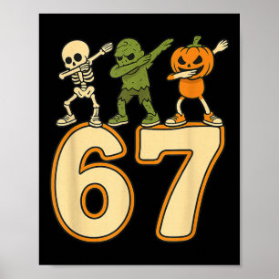 67 Meme Funny Halloween Numbers Six Seven Men Wome Poster