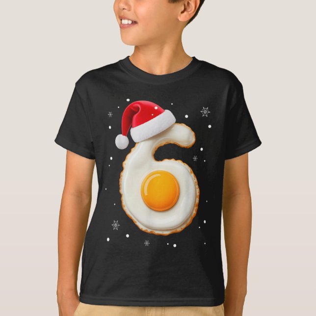 67 Meme Funny Number 6 Egg Bacon Matching Christma T-Shirt (Front)