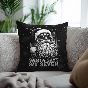 67 Meme Funny Santa Says Six Seven Christmas Cushion