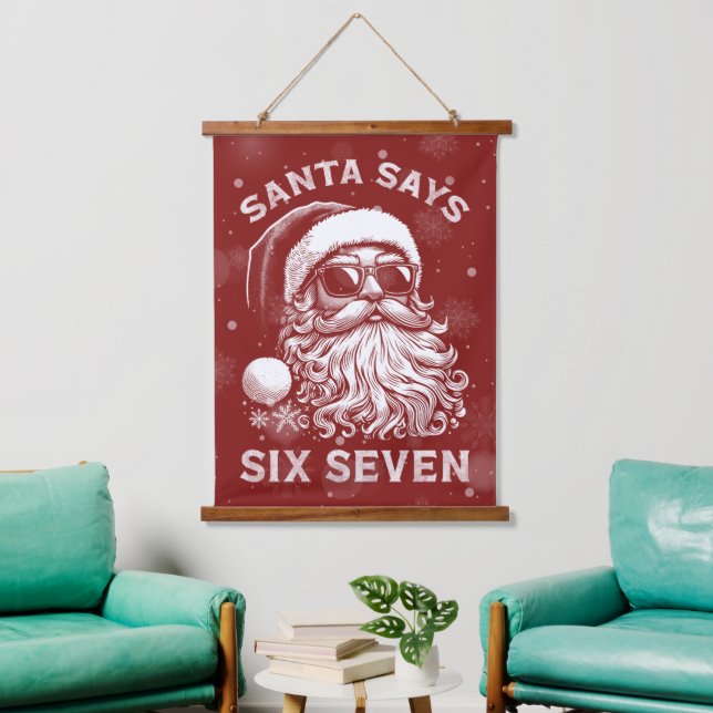 67 Meme Funny Santa Says Six Seven Christmas Hanging Tapestry (Living Room)