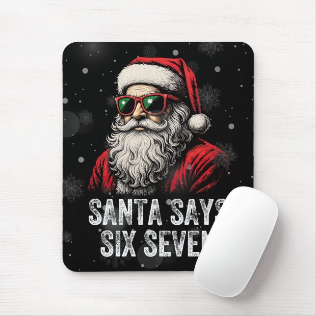 67 Meme Funny Santa Says Six Seven Christmas Mouse Pad (With Mouse)