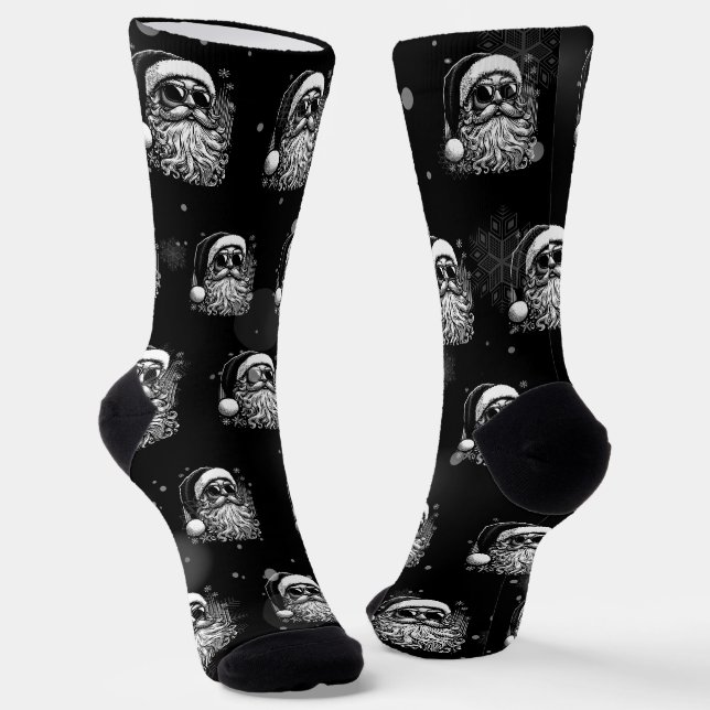 67 Meme Funny Santa Says Six Seven Christmas Socks (Angled)